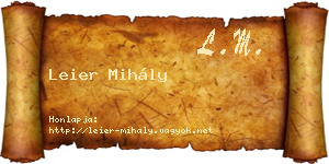 Leier Mihály névjegykártya
